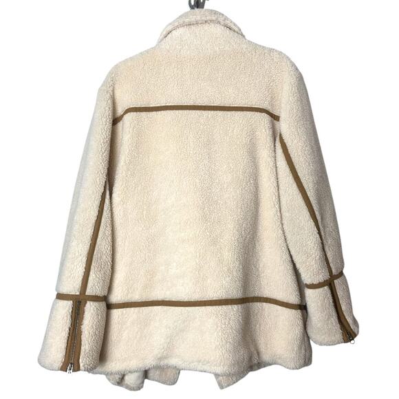 FAHERTY COAT LONG SPRING WINTER FAUX FUR SUEDE TEDDY SHERPA SHEARLING LONGLINE - Picture 5 of 12